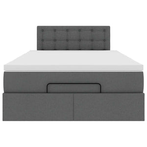 vidaXL Pouf Letto con Materasso Grigio Scuro 120x190 cm in Tessuto