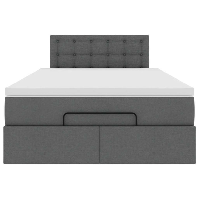 vidaXL Pouf Letto con Materasso Grigio Scuro 120x190 cm in Tessuto