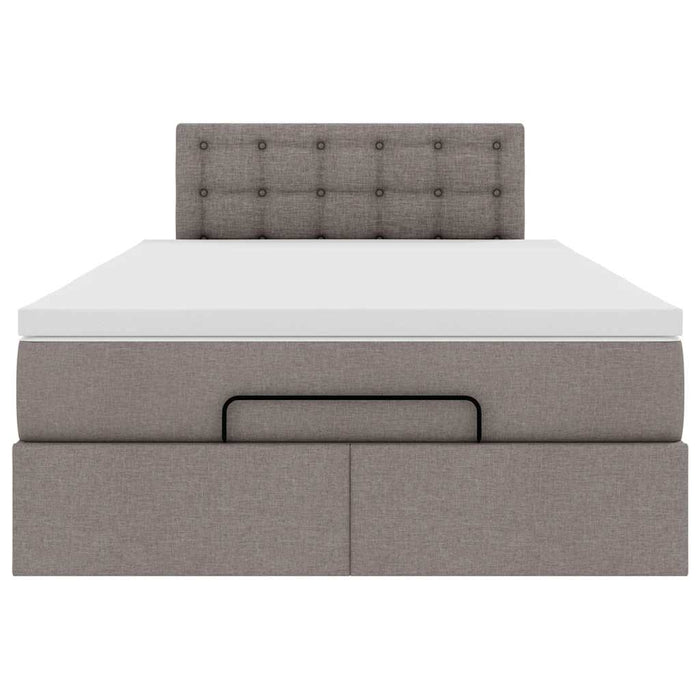 Struttura Letto Pouf con Materasso Tortora 120x190 cm Tessuto 3311612