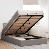 Struttura Letto Pouf con Materasso Tortora 120x190 cm Tessuto 3311612