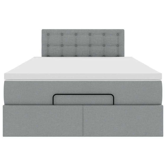 vidaXL Pouf Letto con Materasso Grigio Chiaro 120x200 cm in Tessuto