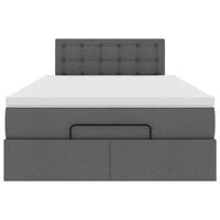 vidaXL Pouf Letto con Materasso Grigio Scuro 120x200 cm in Tessuto