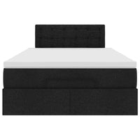 vidaXL Pouf Letto con Materasso Nero 120x200 cm in Tessuto