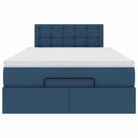 vidaXL Pouf Letto con Materasso Blu 120x200 cm in Tessuto