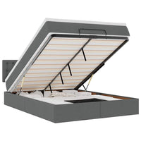 vidaXL Pouf Letto con Materasso Grigio Scuro 140x190 cm in Tessuto