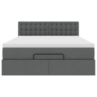 vidaXL Pouf Letto con Materasso Grigio Scuro 140x190 cm in Tessuto