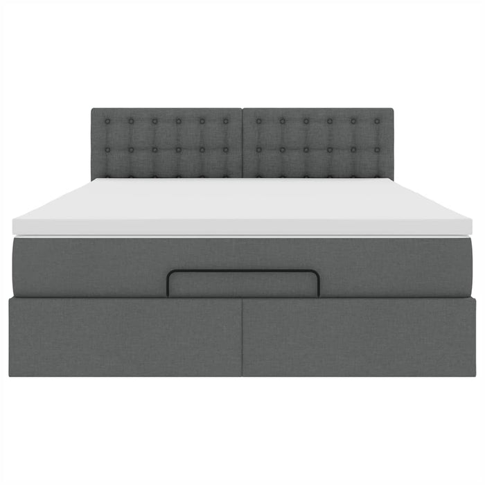 vidaXL Pouf Letto con Materasso Grigio Scuro 140x190 cm in Tessuto