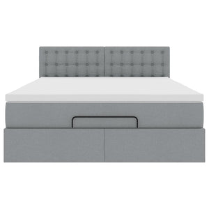 vidaXL Struttura Letto Pouf con Materasso 140x200 cm in Tessuto