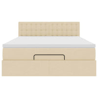 vidaXL Pouf Letto con Materasso Crema 140x200 cm in Tessuto