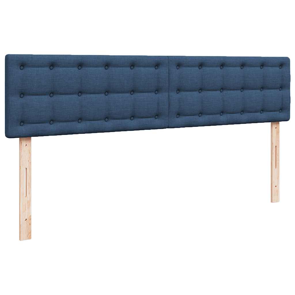 vidaXL Struttura Letto Pouf con Materasso Blu 180x200cm in Tessuto
