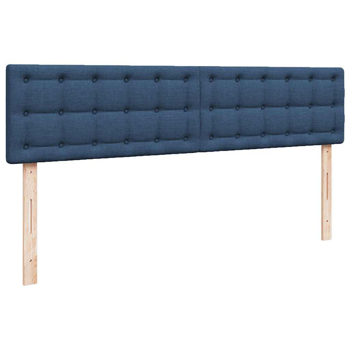 vidaXL Struttura Letto Pouf con Materasso Blu 180x200cm in Tessuto