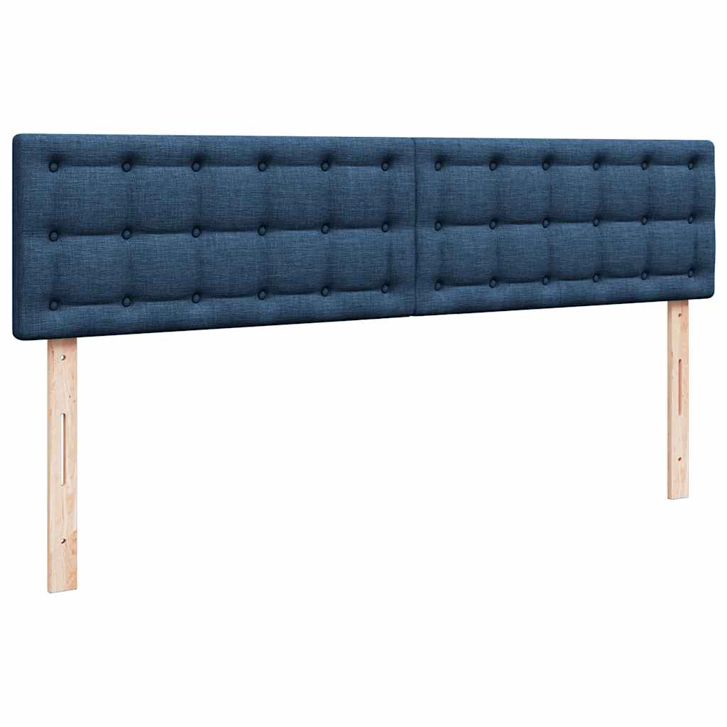 vidaXL Struttura Letto Pouf con Materasso Blu 200x200 cm in Tessuto