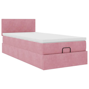 vidaXL Struttura Letto Pouf con Materasso Rosa 80x200 cm Velluto