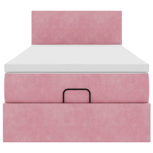 vidaXL Struttura Letto Pouf con Materasso Rosa 80x200 cm Velluto