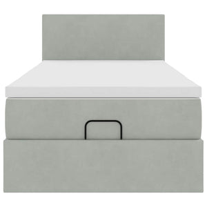 vidaXL Struttura Letto Pouf con Materasso 100x200 cm Velluto