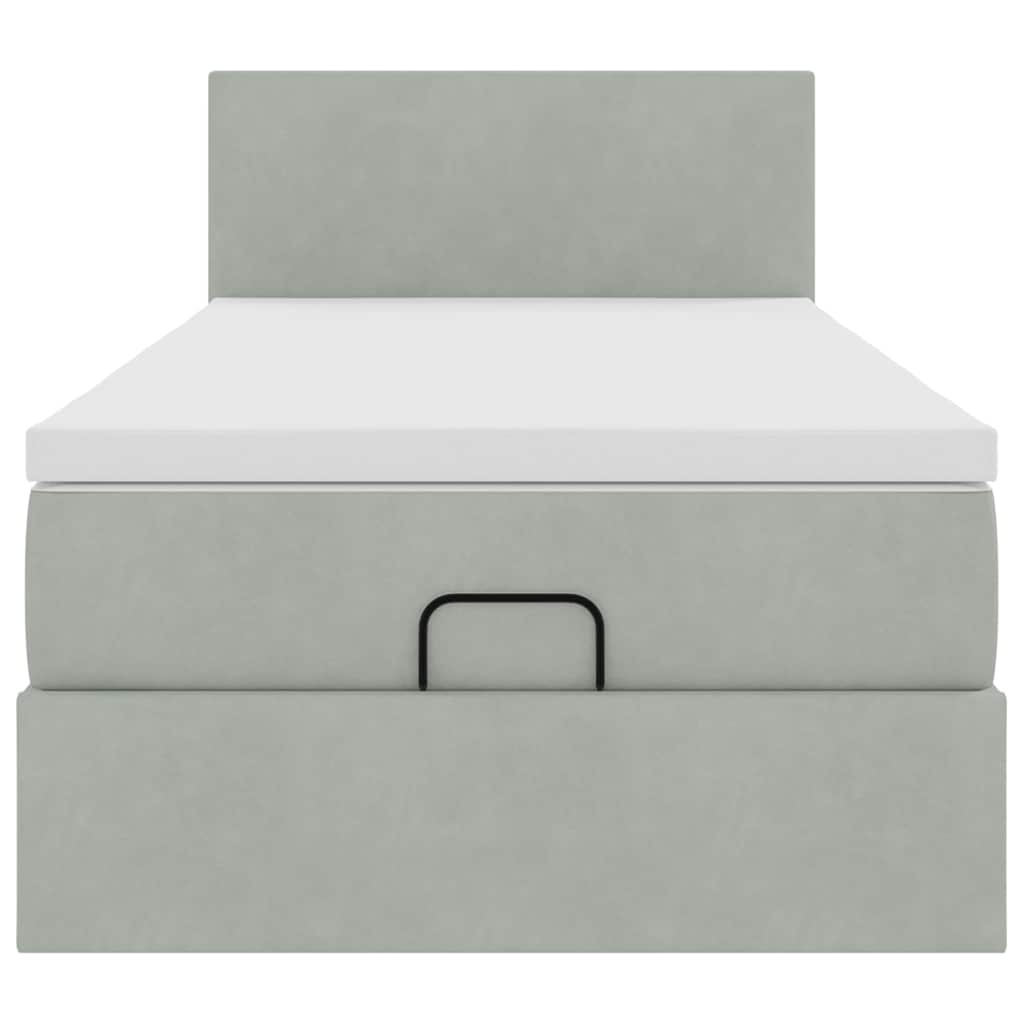 Struttura Letto Pouf con Materasso 100x200 cm Velluto 3311681