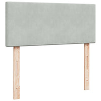 Pouf Letto con Materasso Grigio Chiaro 120x190 cm in Velluto