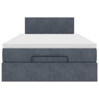 vidaXL Pouf Letto con Materasso Grigio Scuro 120x190 cm Velluto