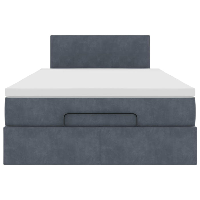 vidaXL Pouf Letto con Materasso Grigio Scuro 120x190 cm Velluto
