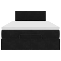 vidaXL Pouf Letto con Materasso Nero 120x190 cm Velluto