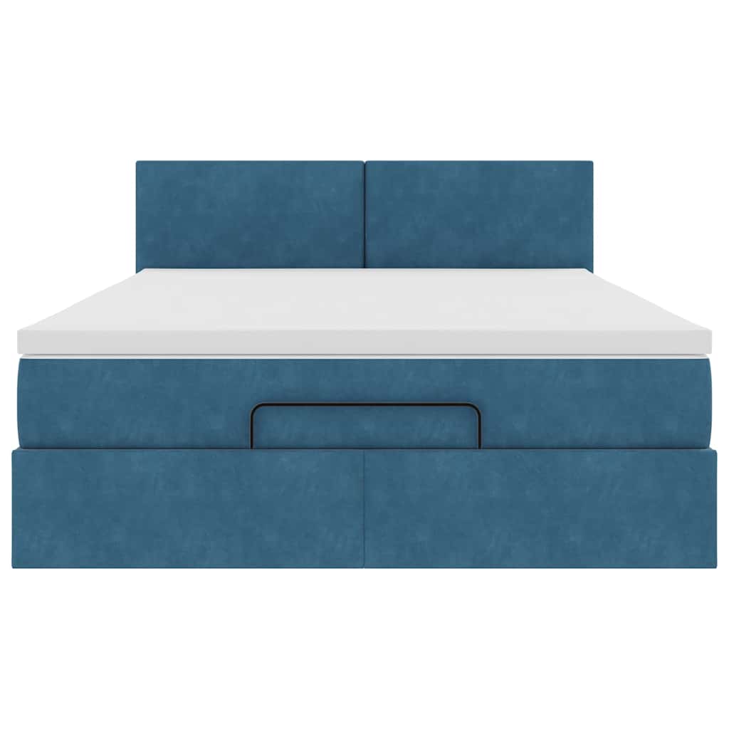 Struttura Letto Pouf con Materasso 140x190 cm in Velluto 3311703