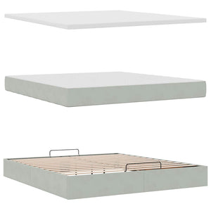 vidaXL Struttura Letto Pouf con Materasso 160x200 cm in Velluto