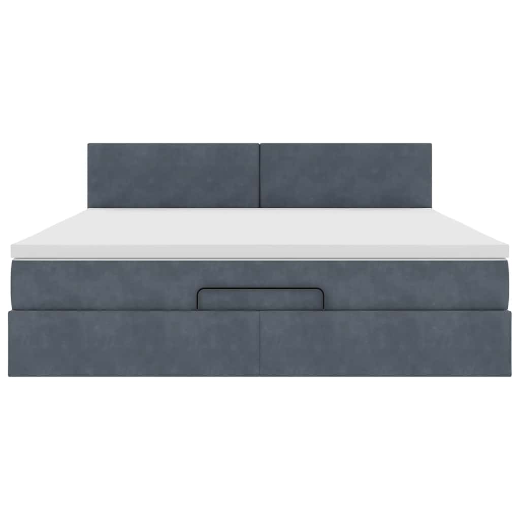 vidaXL Struttura Letto Pouf con Materasso 160x200 cm in Velluto