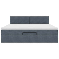 vidaXL Struttura Letto Pouf con Materasso 160x200 cm in Velluto