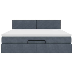 vidaXL Struttura Letto Pouf con Materasso 160x200 cm in Velluto