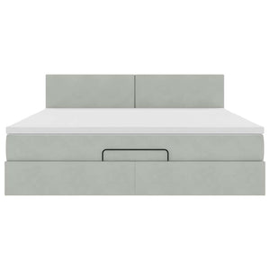 Struttura Letto Pouf con Materasso 180x200 cm in Velluto 3311717