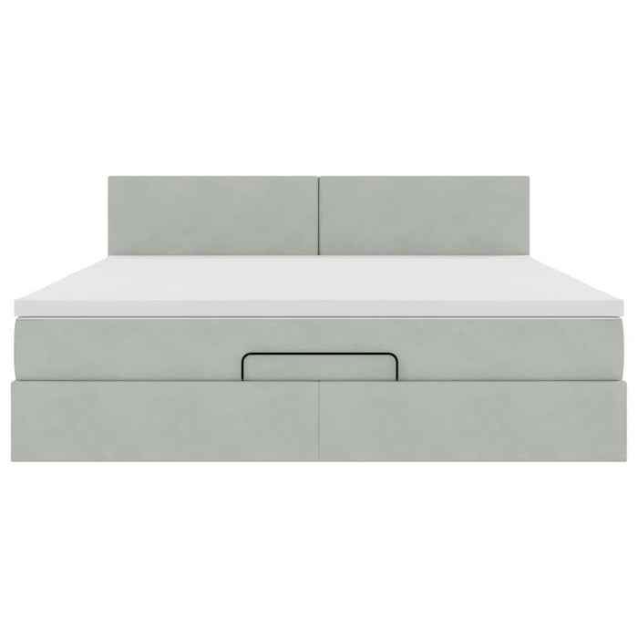 Struttura Letto Pouf con Materasso 180x200 cm in Velluto