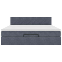 Struttura Letto Pouf con Materasso 180x200 cm in Velluto 3311718