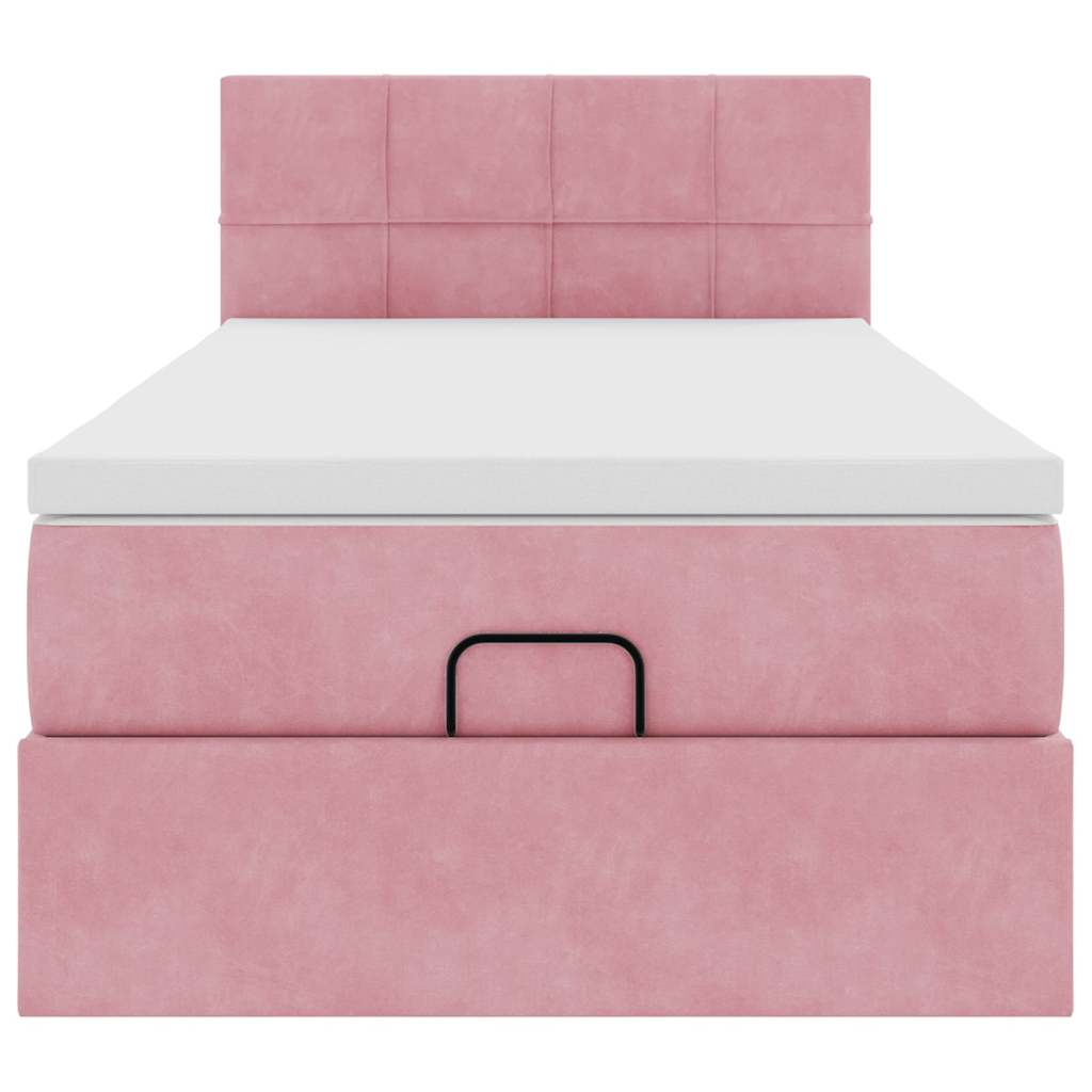 vidaXL Struttura Letto Pouf con Materasso Rosa 80x200 cm Velluto