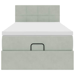 Struttura Letto Pouf con Materasso 90x190 cm in Velluto