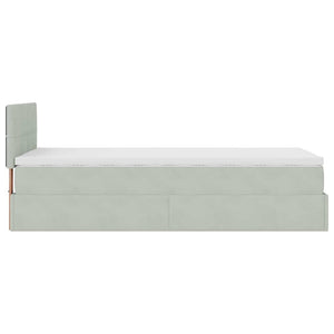 Struttura Letto Pouf con Materasso 90x190 cm in Velluto