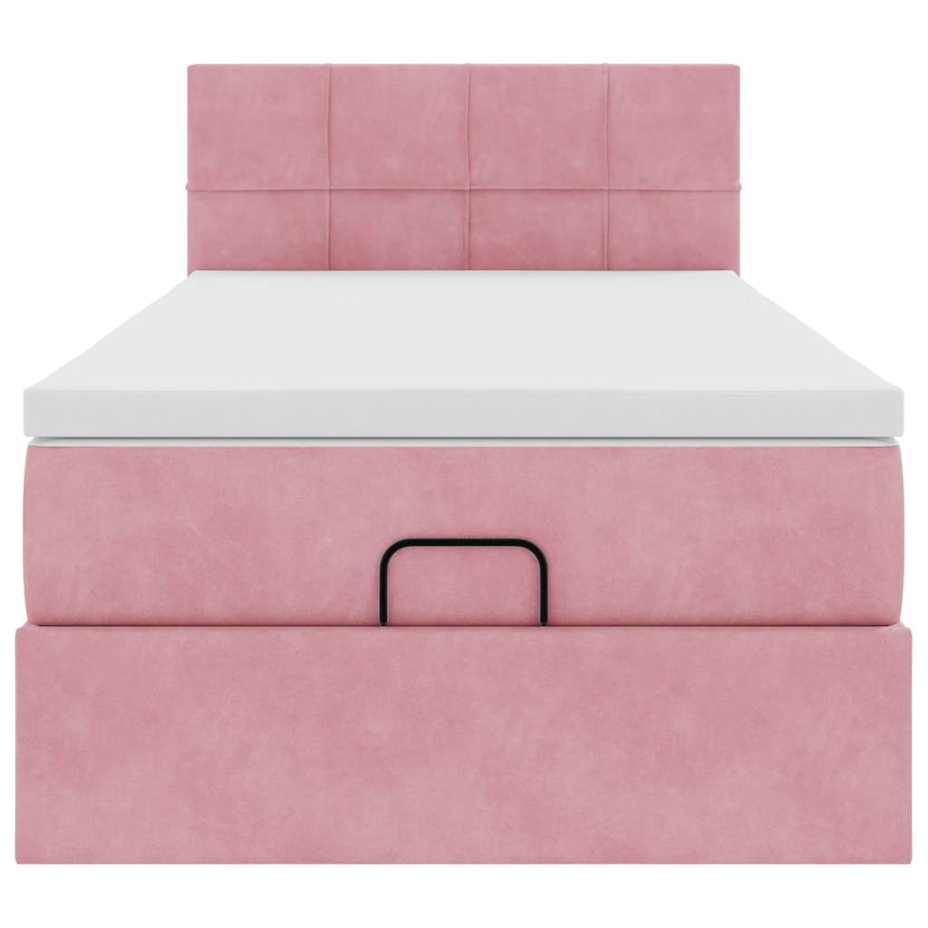 vidaXL Struttura Letto Pouf con Materasso Rosa 90x190 cm in Velluto