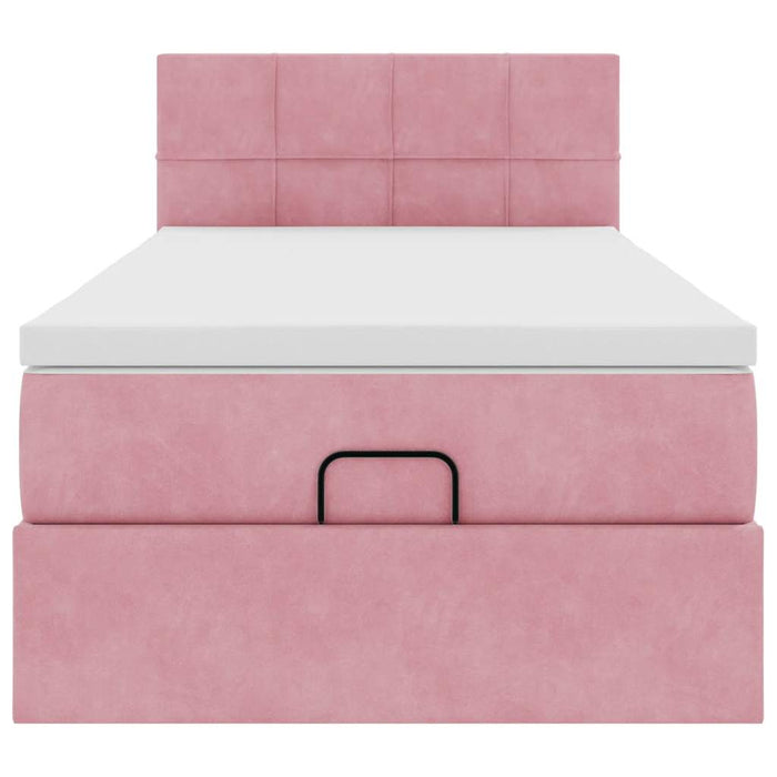 vidaXL Struttura Letto Pouf con Materasso Rosa 90x190 cm in Velluto