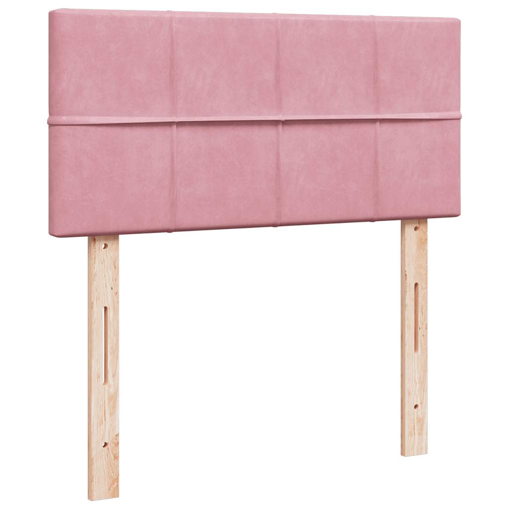 vidaXL Struttura Letto Pouf con Materasso Rosa 90x200 cm in Velluto