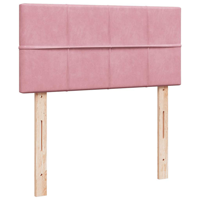 vidaXL Struttura Letto Pouf con Materasso Rosa 90x200 cm in Velluto