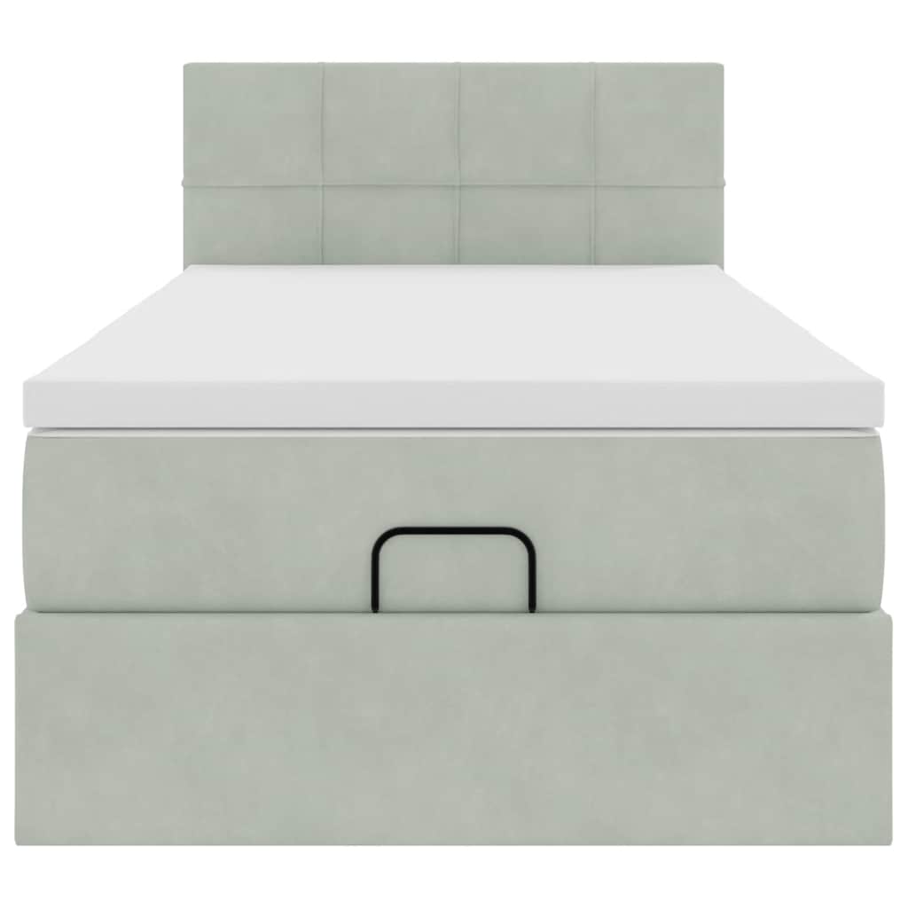 vidaXL Struttura Letto Pouf con Materasso 100x200 cm Velluto