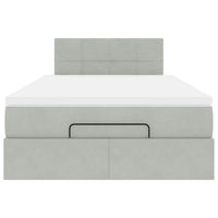 vidaXL Pouf Letto con Materasso Grigio Chiaro 120x190 cm in Velluto