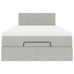 vidaXL Pouf Letto con Materasso Grigio Chiaro 120x190 cm in Velluto