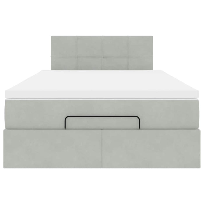 vidaXL Pouf Letto con Materasso Grigio Chiaro 120x190 cm in Velluto