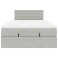 Pouf Letto con Materasso Grigio Chiaro 120x190 cm in Velluto 3311759