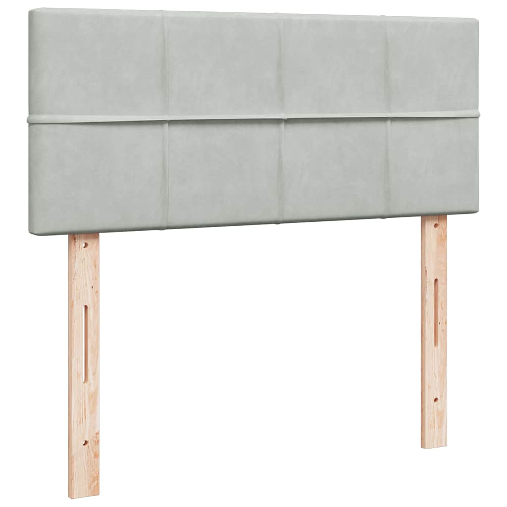 Pouf Letto con Materasso Grigio Chiaro 120x190 cm in Velluto 3311759