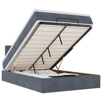 Pouf Letto con Materasso Grigio Scuro 120x190 cm Velluto 3311760