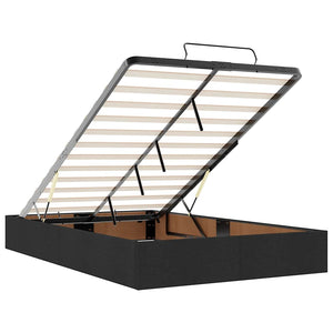 Pouf Letto con Materasso Nero 120x190 cm Velluto