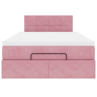 vidaXL Pouf Letto con Materasso Rosa 120x190 cm Velluto