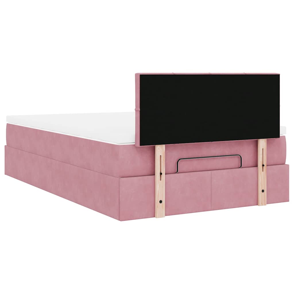 vidaXL Pouf Letto con Materasso Rosa 120x190 cm Velluto