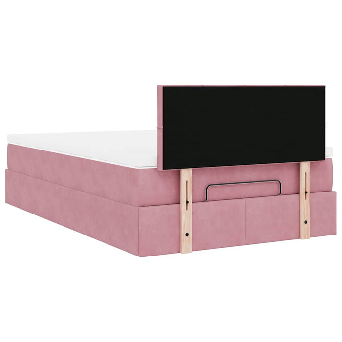 vidaXL Pouf Letto con Materasso Rosa 120x190 cm Velluto